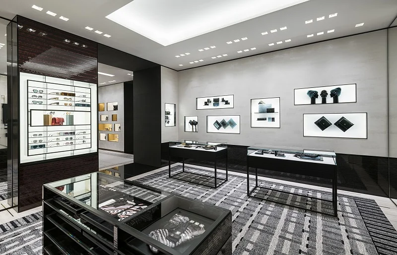 (Ground floor accessories salon, including sunglasses) 