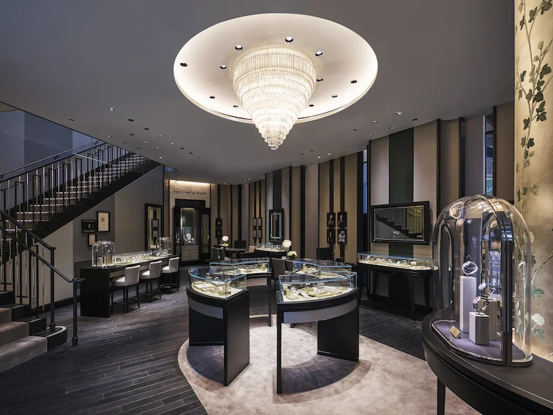 (Ground Level, featuring chandelier and various jewellery collections) 