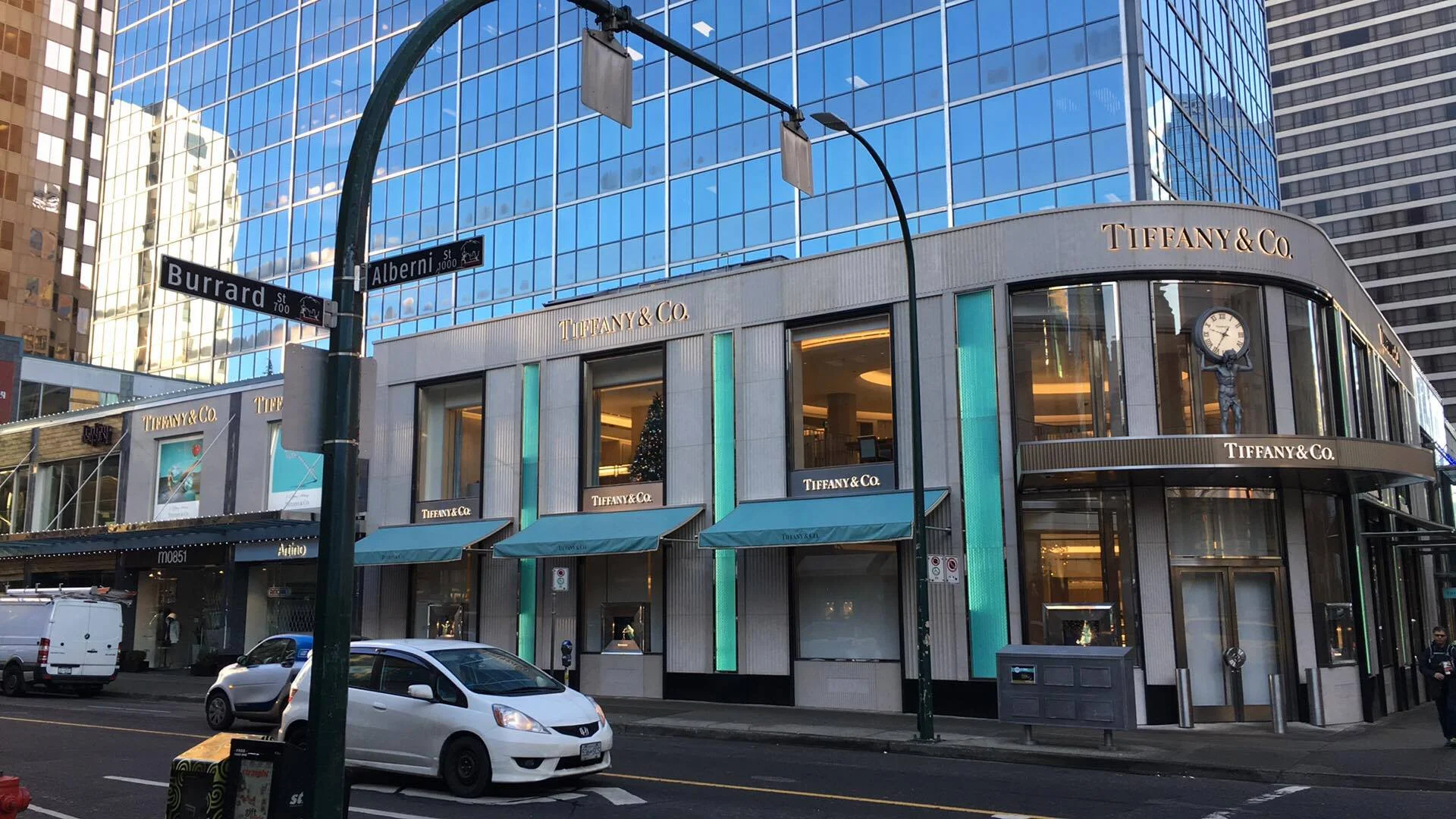 (Tiffany & Co. recently tripled the size of its Burrard and Alberni-corner flagship. Photo: Lee Rivett)