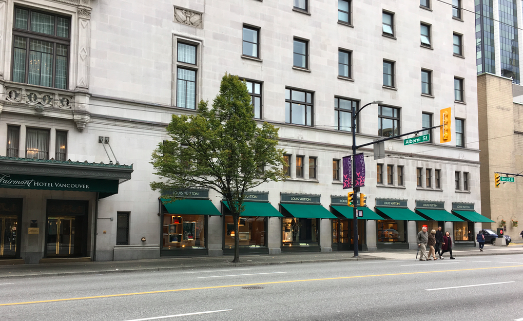 (The Fairmont Hotel Vancouver houses one of Louis Vuitton's top stores globally. PHoto: Craig Patterson) 