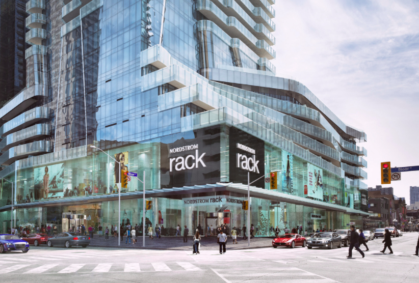 (Nordstrom Rack's third Canadian store will open this spring at 1 bloor st. e. in Toronto. Photo: First Gulf/First Capital Realty)&nbsp;