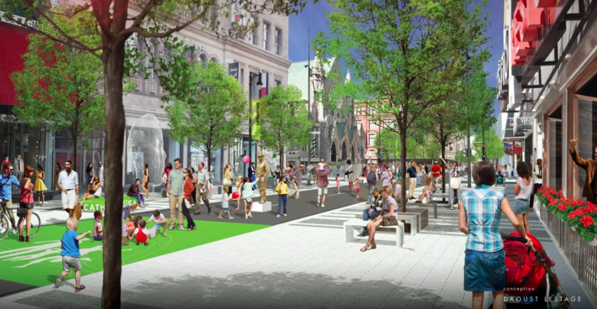 (Montreal's Sainte-Catherine St. W. will look different by the year 2020. Photo: City of Montreal)&nbsp;
