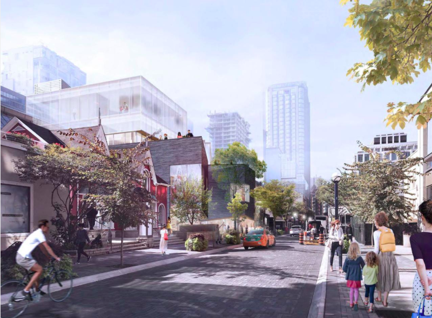 (LooKing West along Yorkville Avenue) 