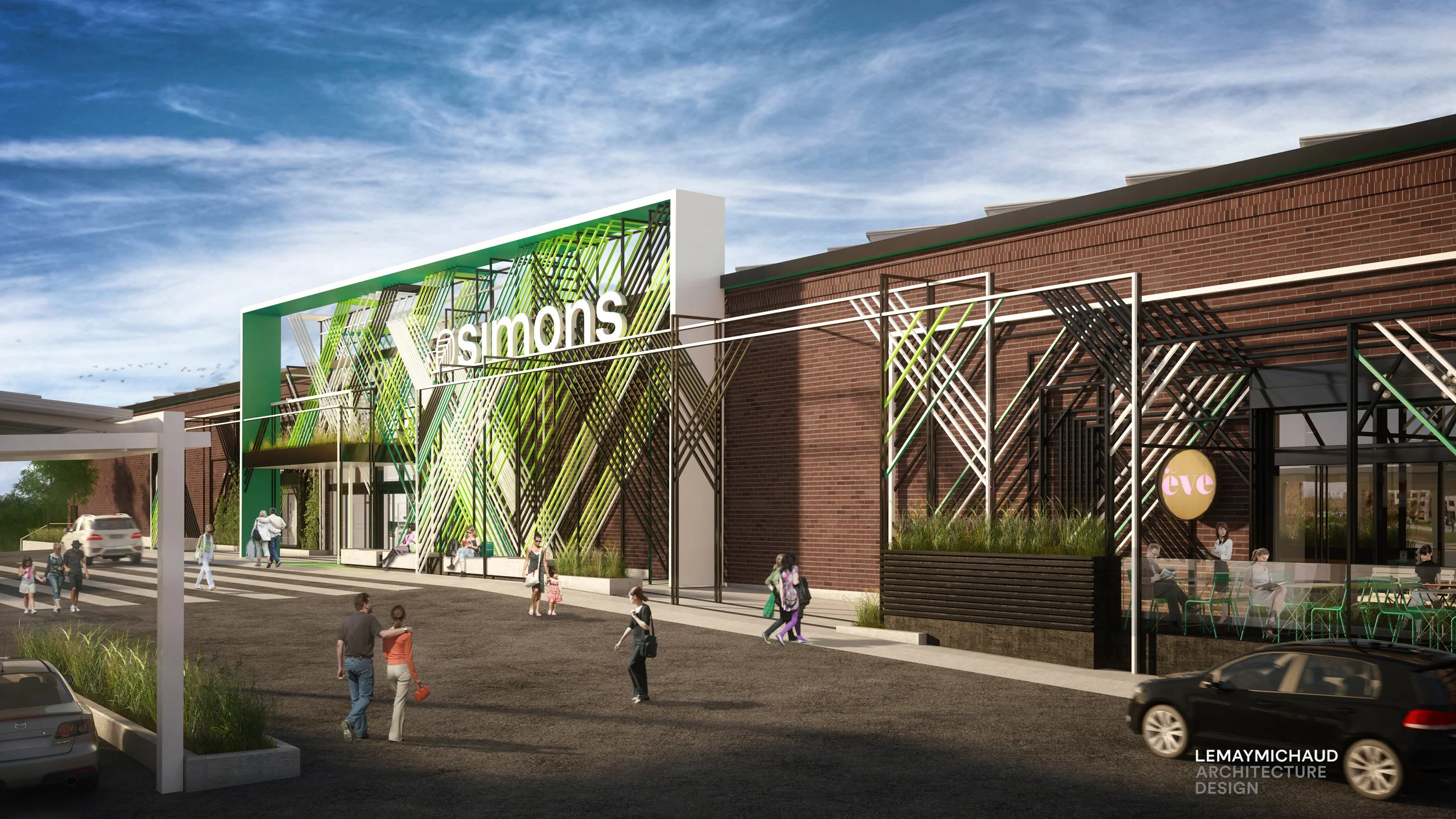 (La Maison Simons will open its first net-neutral store at Les Galeries de la Capitale in March of this year. Rendering: LemayMichaud)