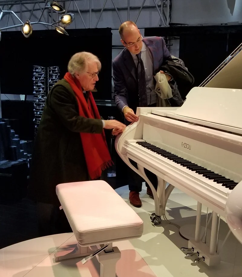 Manuel Bernaschek with Paolo Fazioli. Photo: Helen Siwak