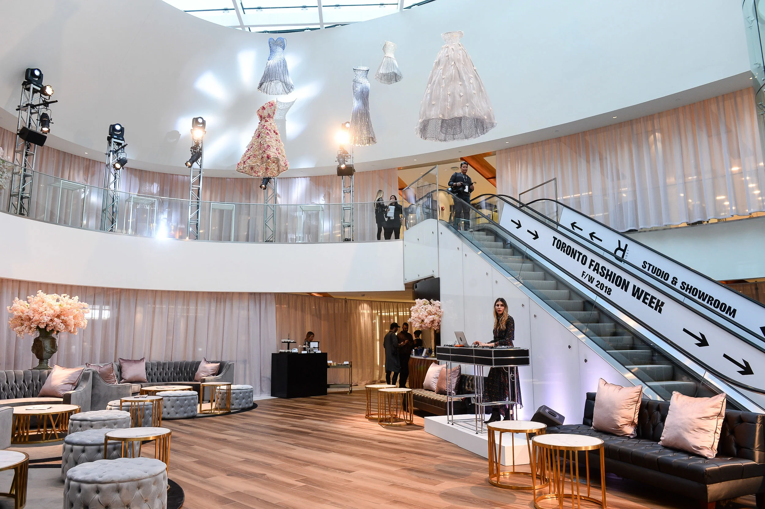('The Oval' at Yorkville village was TRANSFORMED into a VIP lounge, with unique art above. Photo: George Pimentel)