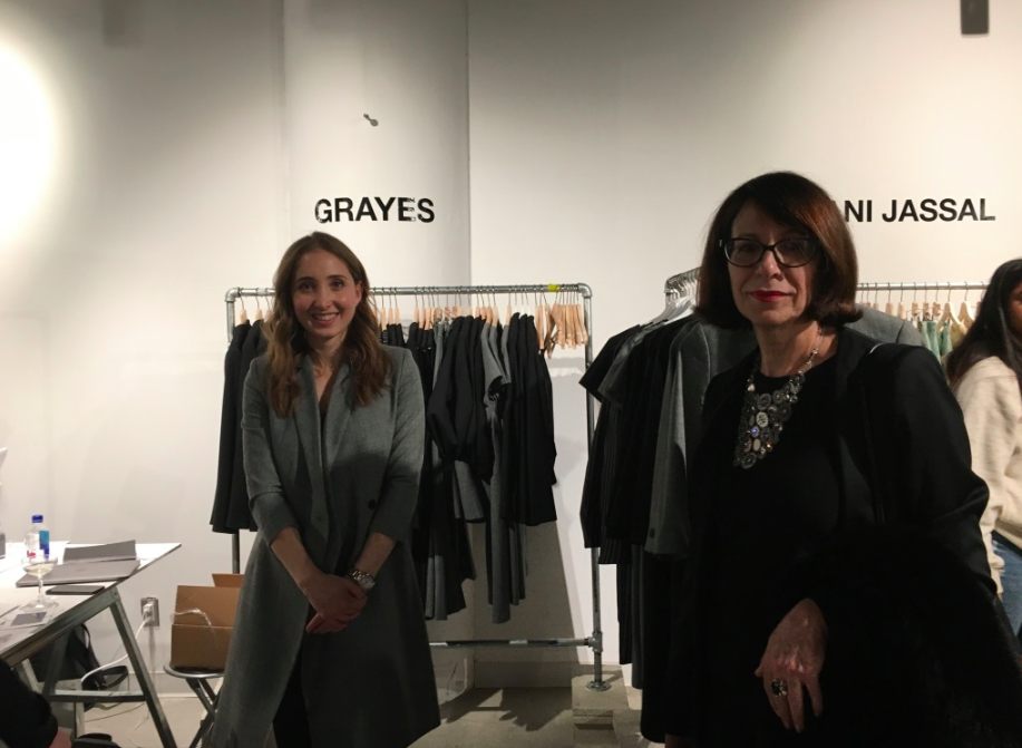 (at the Re/set pop-up space. Left: Stephanie Ray, founder of women's online career fashion brand grayes (recently featured in Retail Insider) and fashion Icon Eva Friede who came in from Montreal to attend TFW for all three days. Photo: Craig Patterson) 