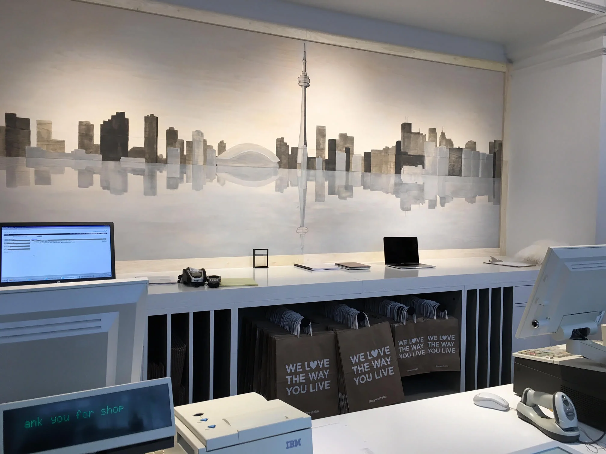 (Cash-wrap at the new Toronto store)