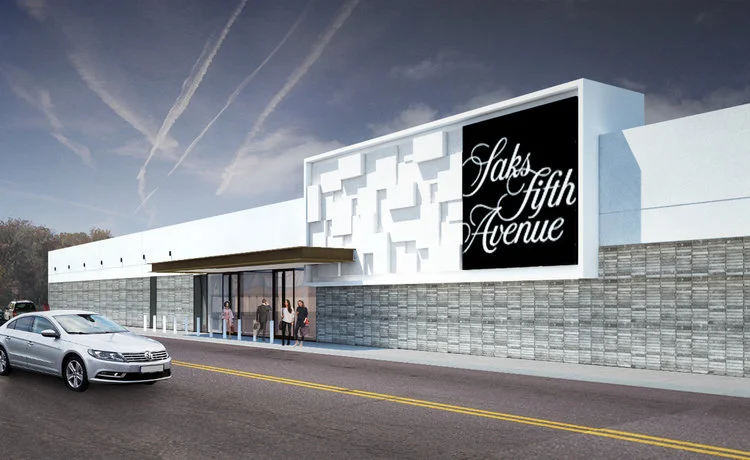 (Rendering of the Exterior of the new Calgary saks Fifth Avenue store. Image: via Craig Nealy / Stantec ) 