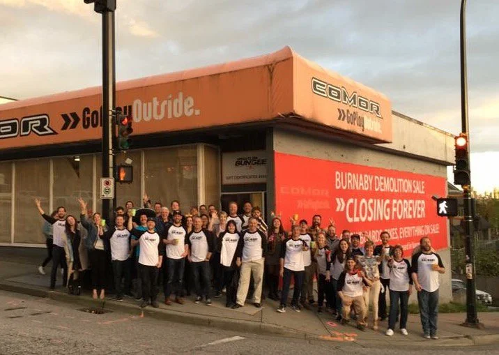 Closing of Burnaby location. Photo: Comor Facebook