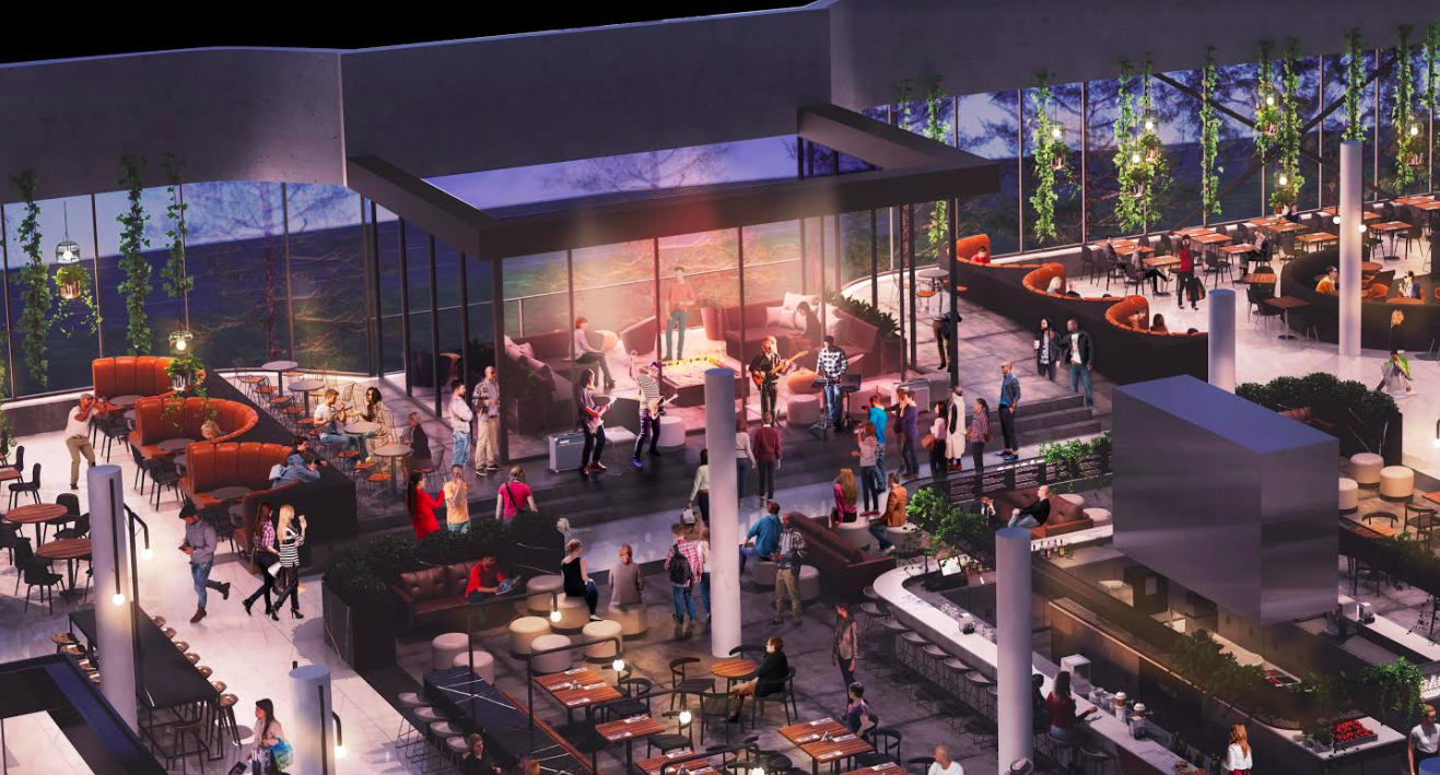 (The space will be able to host events -- in this renderign, it's a musical concert)&nbsp;
