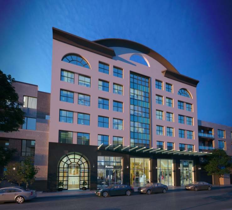 (The 'John Robson Place' building at 1151 Robson Street is expected to get a refresh similar to this rendering, via CBRE)