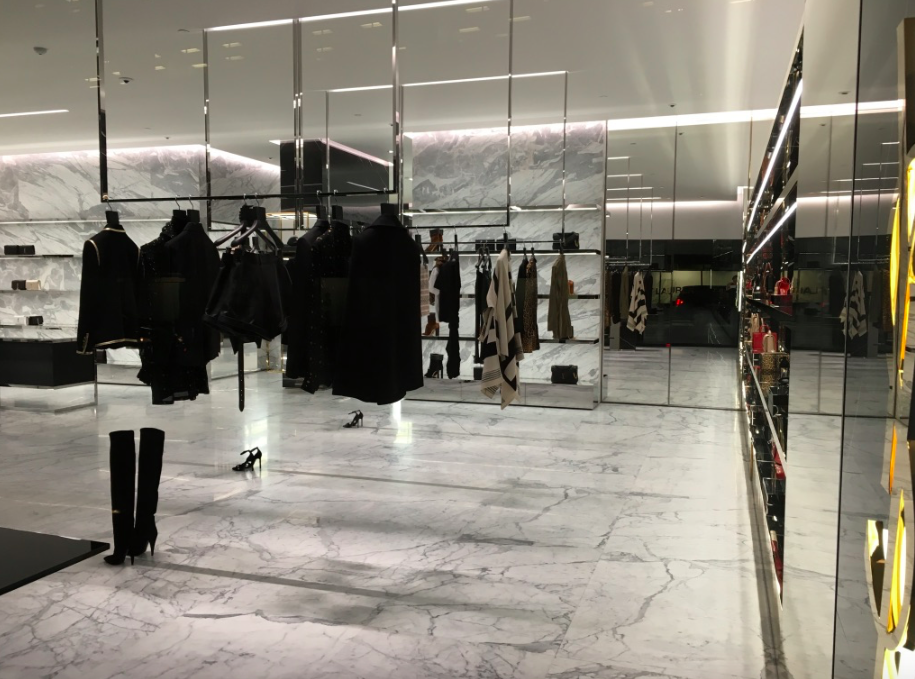 [Women's Ready-to-wear at the front of the store]