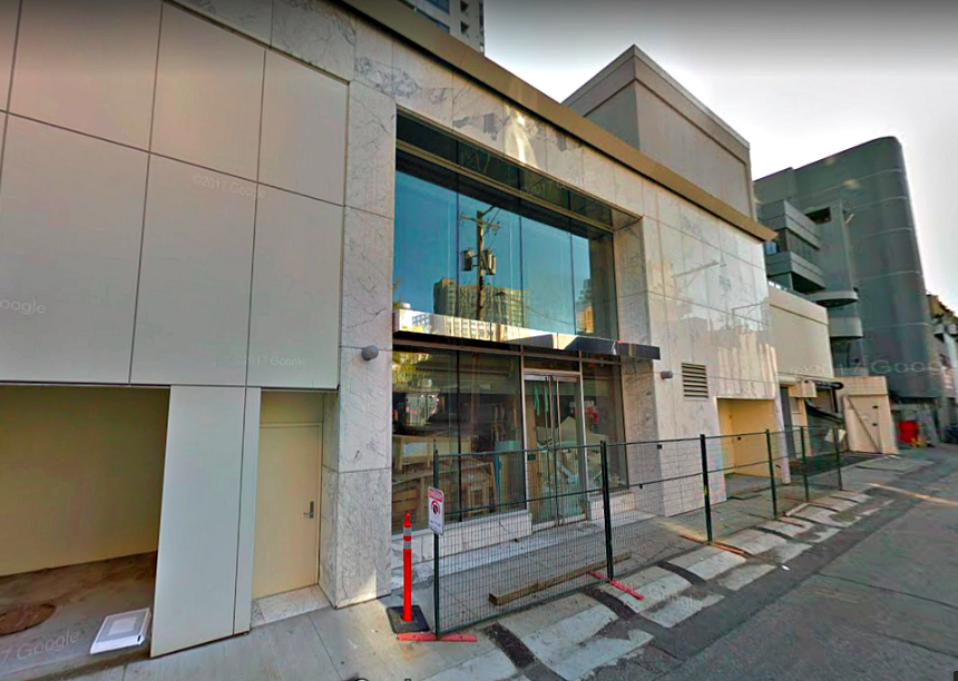 [The store's facade in May of 2017 prior to construction, as seen on Google Street View. Click Image for an interactive Google Street View Experience]