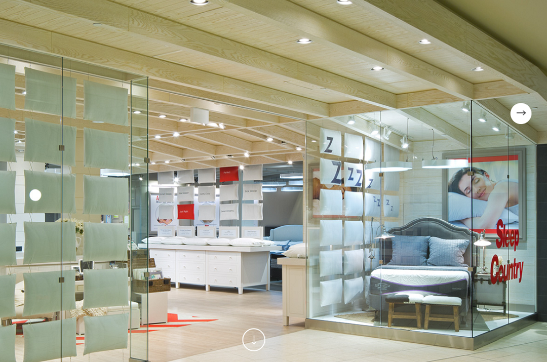Sleep Country - CF Chinook Centre. Photo:  GH+A DeSIGN STUDIOS