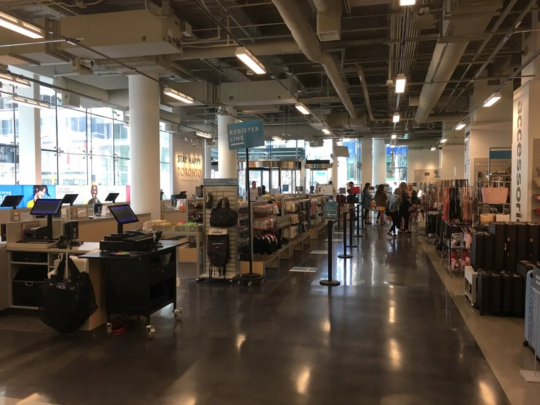 Looking towards the front of the store on the main floor