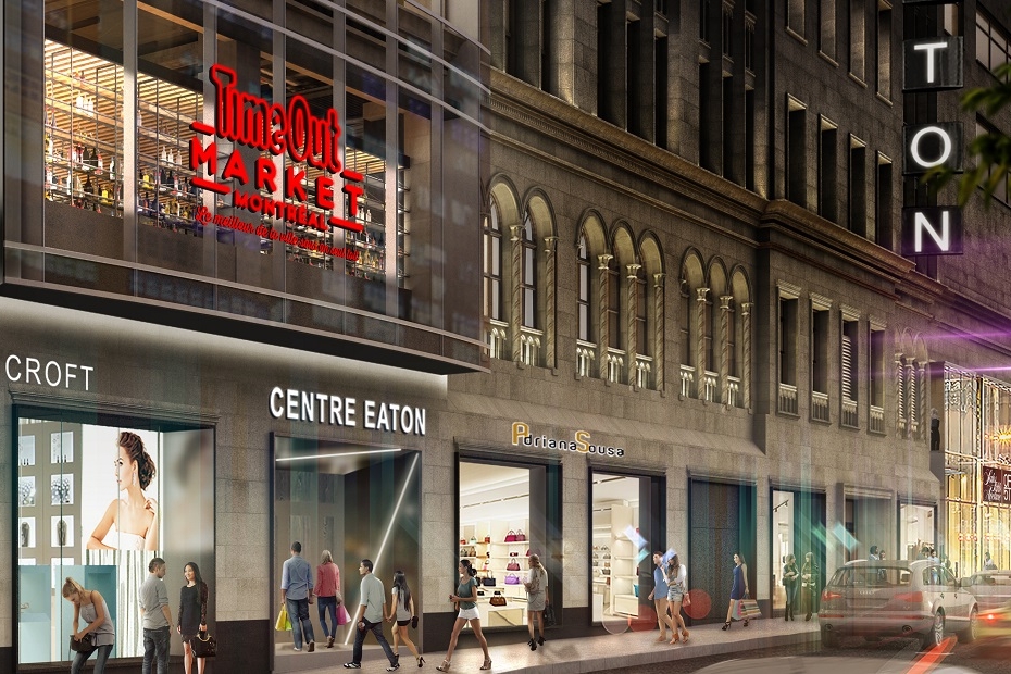 Ste-Catherine Street facade. Rendering: Time Out/Ivanhoé Cambridge.