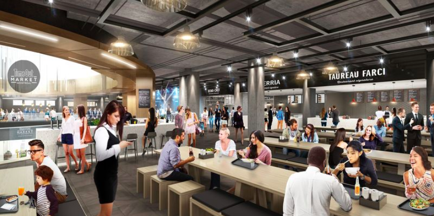 Inside the new Time Out Market. Rendering: Time Out/Ivanhoé Cambridge.