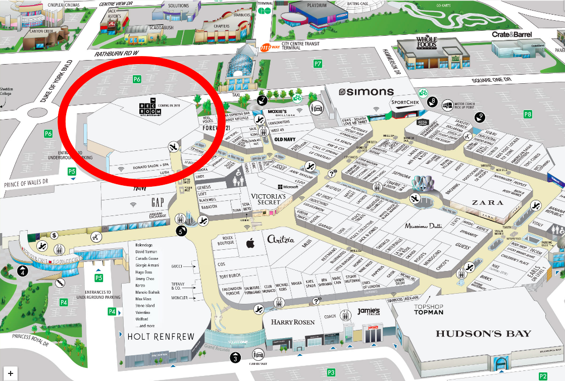 Image links to Square One mall floor plan