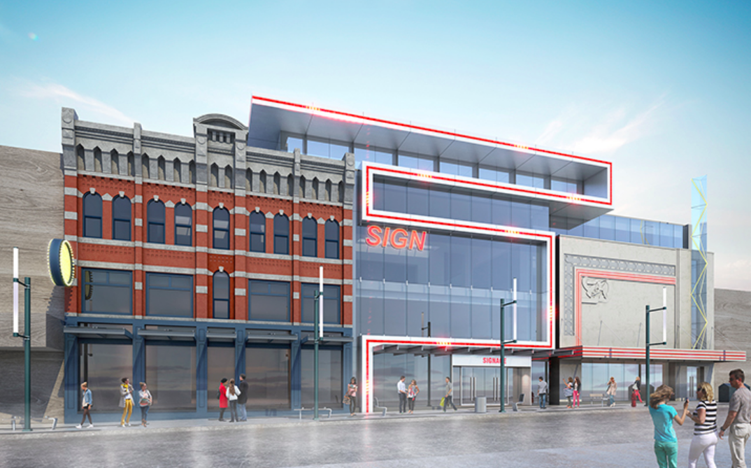 The former 'empire theatre' is being repurposed for retail and other commercial uses. Rendering via CBRE
