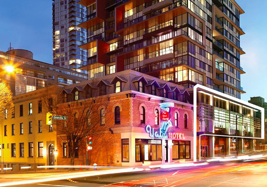 1330 Granville Street, Former Yale Hotel which is now part of a condominium development. photo: CBRE