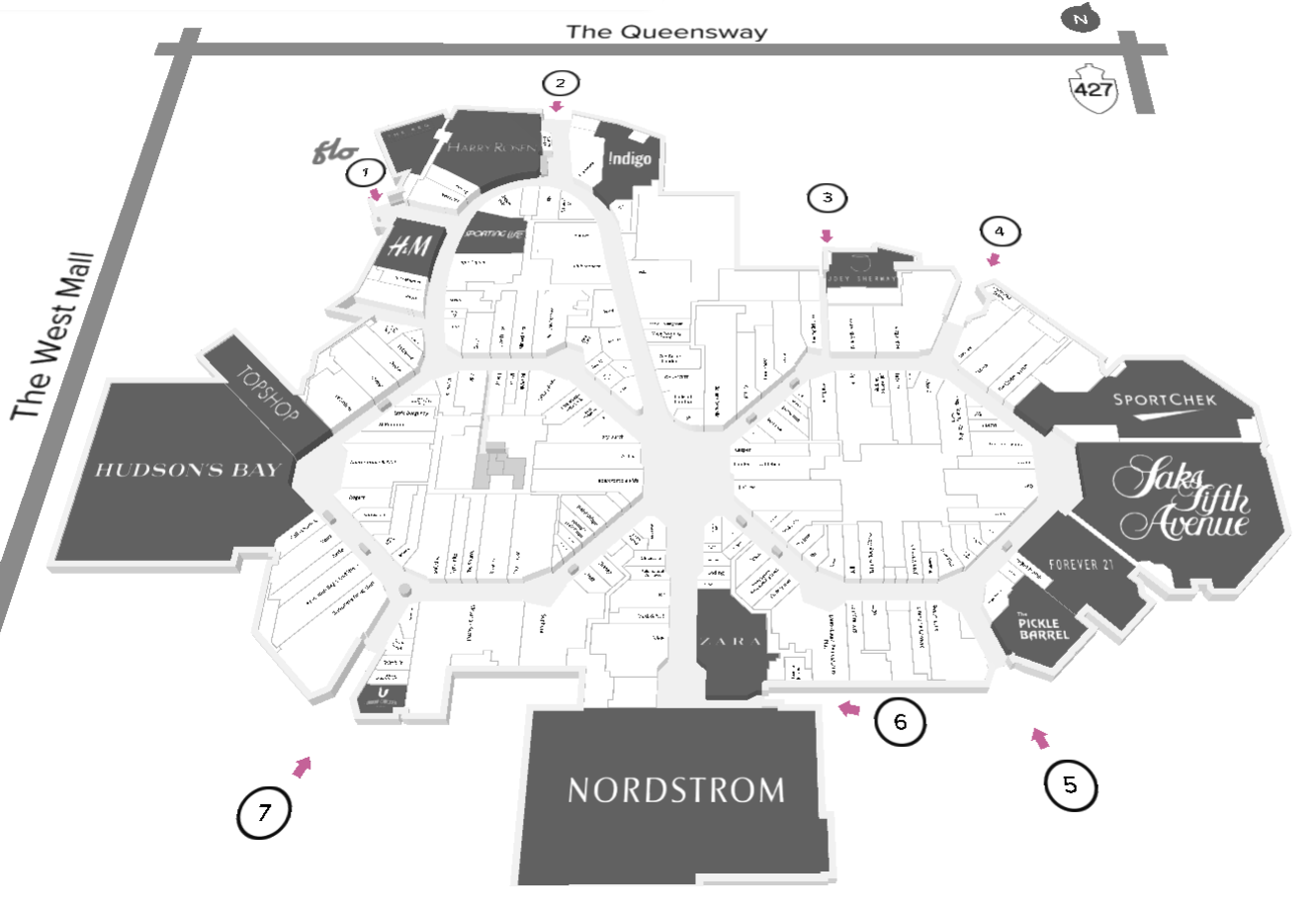 Main Floor Map - CF Sherway Gardens