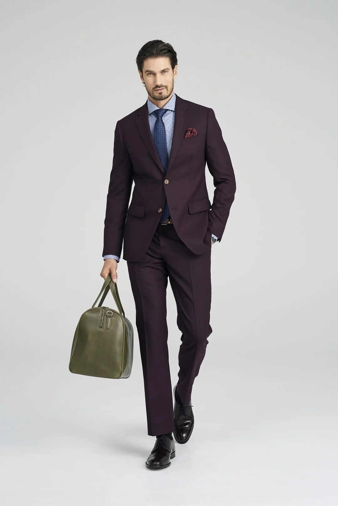 Hayward Flannel Burgundy Suit