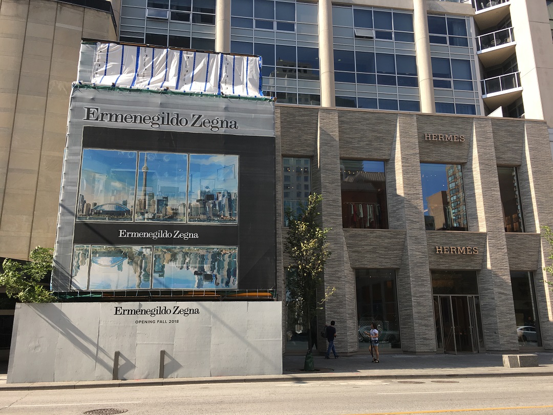 Next to Holt Renfrew men is the Hermes flagship which opened in November of 2017 and this fall, a Zegna boutique will open next to it. Photo: Craig Patterson
