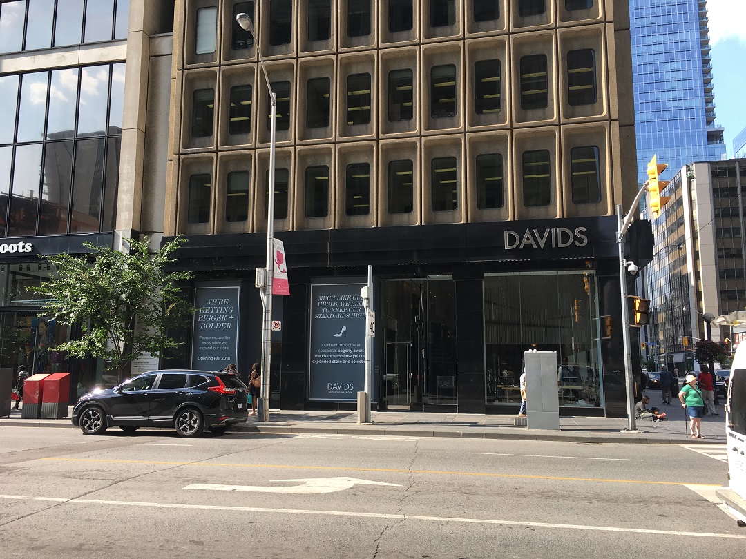 David's Shoes at 66 Bloor Street West -- the adjacent Capezio space is being added for an expanded store set to be unveiled this fall. Photo: Craig Patterson