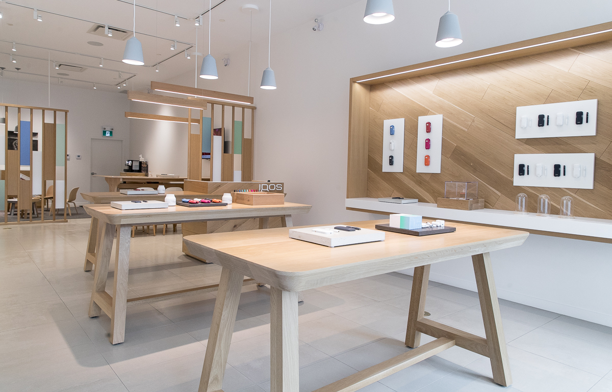 Calgary 17th Avenue Location. Photo Curtis Comeau Photography via  Cutler . Millwork by  Peregrine .
