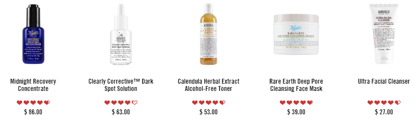 Kiehl's Popular Products. Photo: Kiehl's website