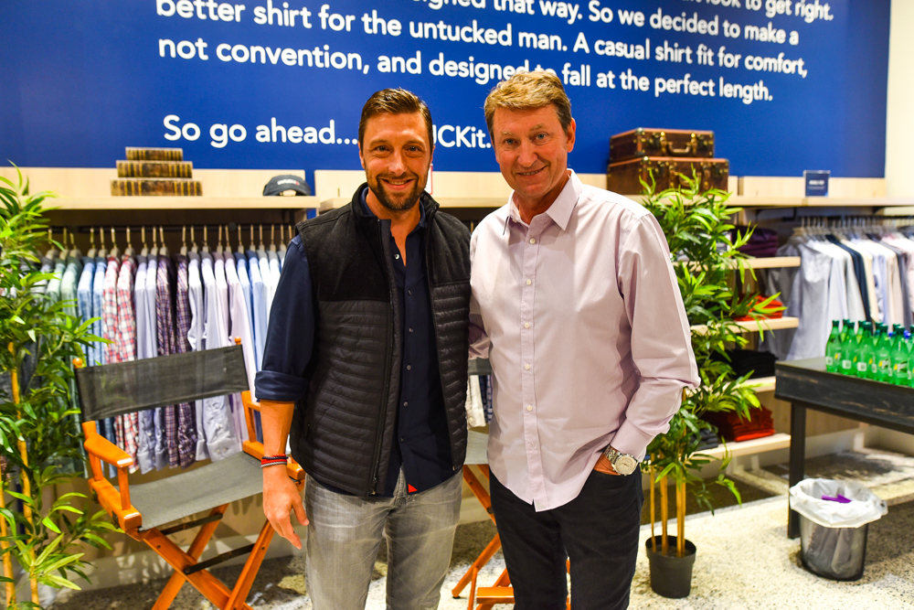 Chris Riccobono and Wayne Gretzky at Sherway Garden location opening.