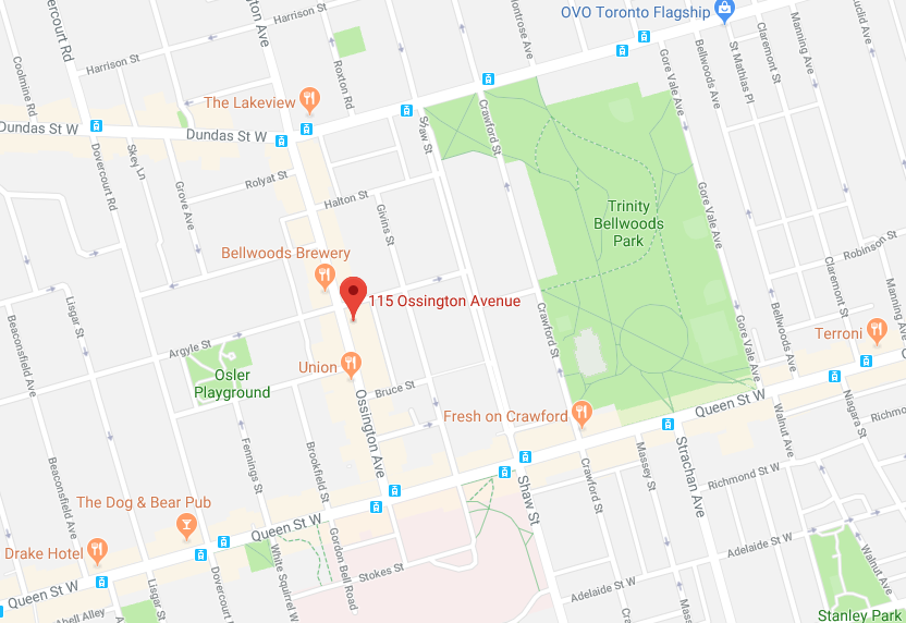 Toronto Location. Click for Interactive Google Map