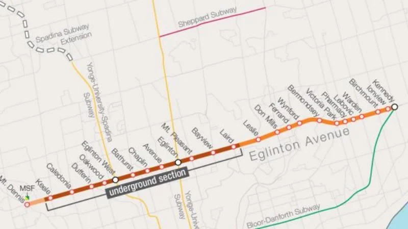 Eglinton Crosstown LRT Route Map. Photo: Metrolinx