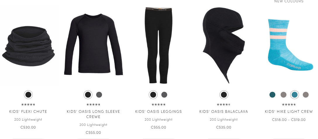 Kids Apparel. Photo: Icebreaker Website