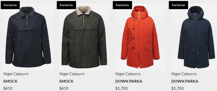 Menswear from Peak Performance Website