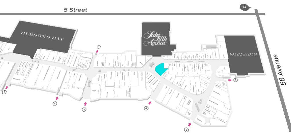 Louis Vuitton marketed in blue. Click image for interactive cf Chinook Centre floor plan