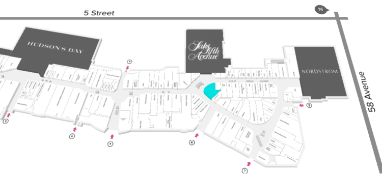 LOUIS VUITTON MARKed IN BLUE. CLICK IMAGE FOR INTERACTIVE CF CHINOOK CENTRE FLOOR PLAN