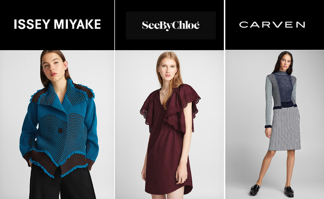 Examples of garments from Simons.ca for brands carried.