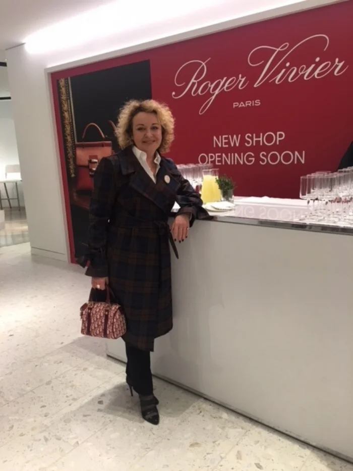 Yana Brikker onsite for the SHoe Hall opening, in front of the Roger Vivier boutique. Photos (above and Right): Yana Brikker.
