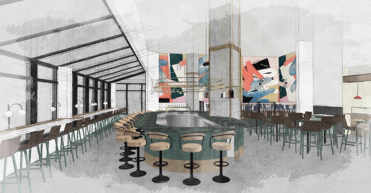 Interior Rendering of stage behind the performing stage. Photo:    Queen Street FaRe Website