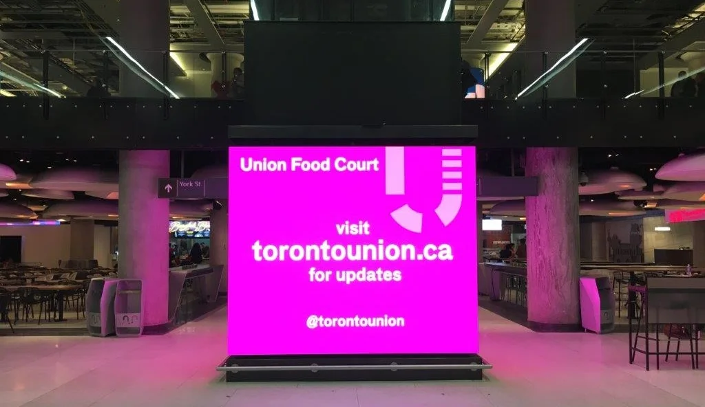 ‘Video Cube’ at the centre of the new food court. Photo: Craig Patterson