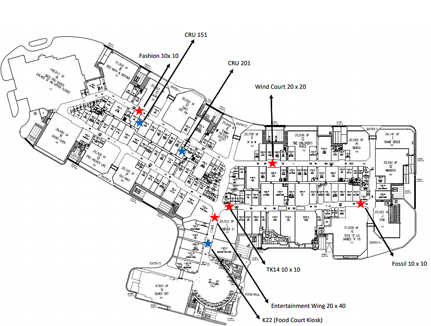 Sample pop-up lease plan for CrossIron Mills near Calgary, via Pop-Up go. Click Image to download PDF File.