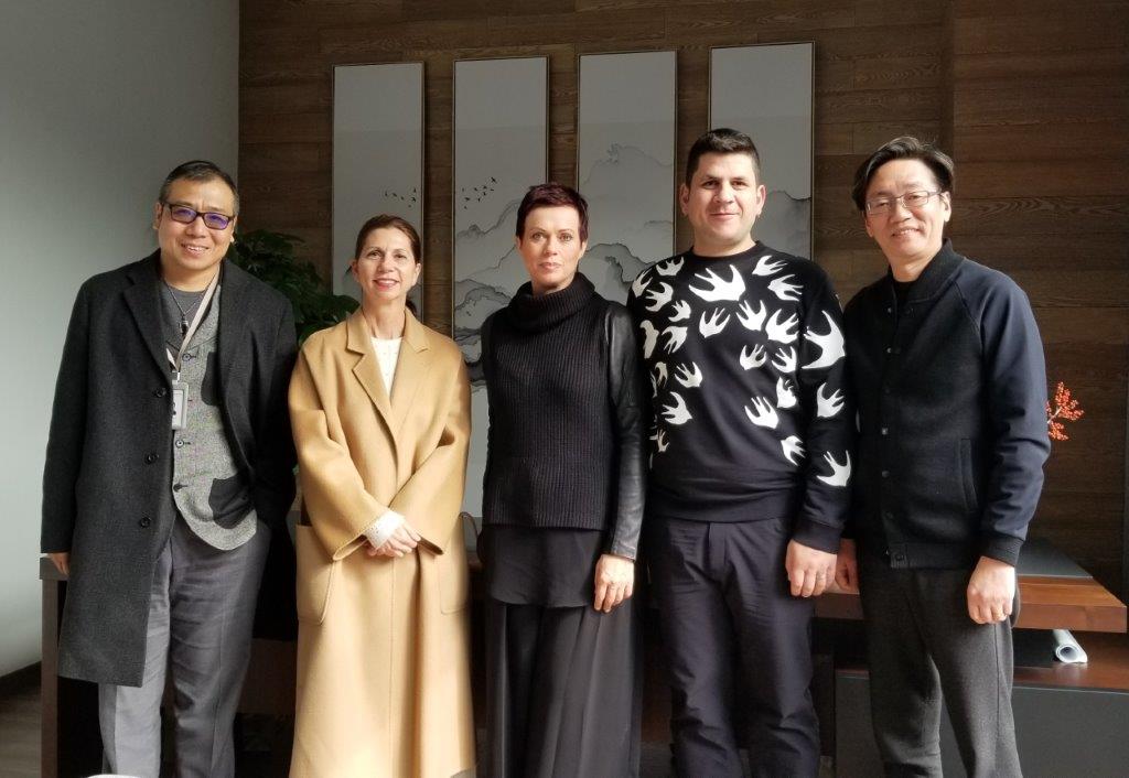 Bruce Li, RozeMerie Cuevas, Helen Siwak, Vladimiros Xanthopoulos, and President of E-Fashion Town Mr. Leon