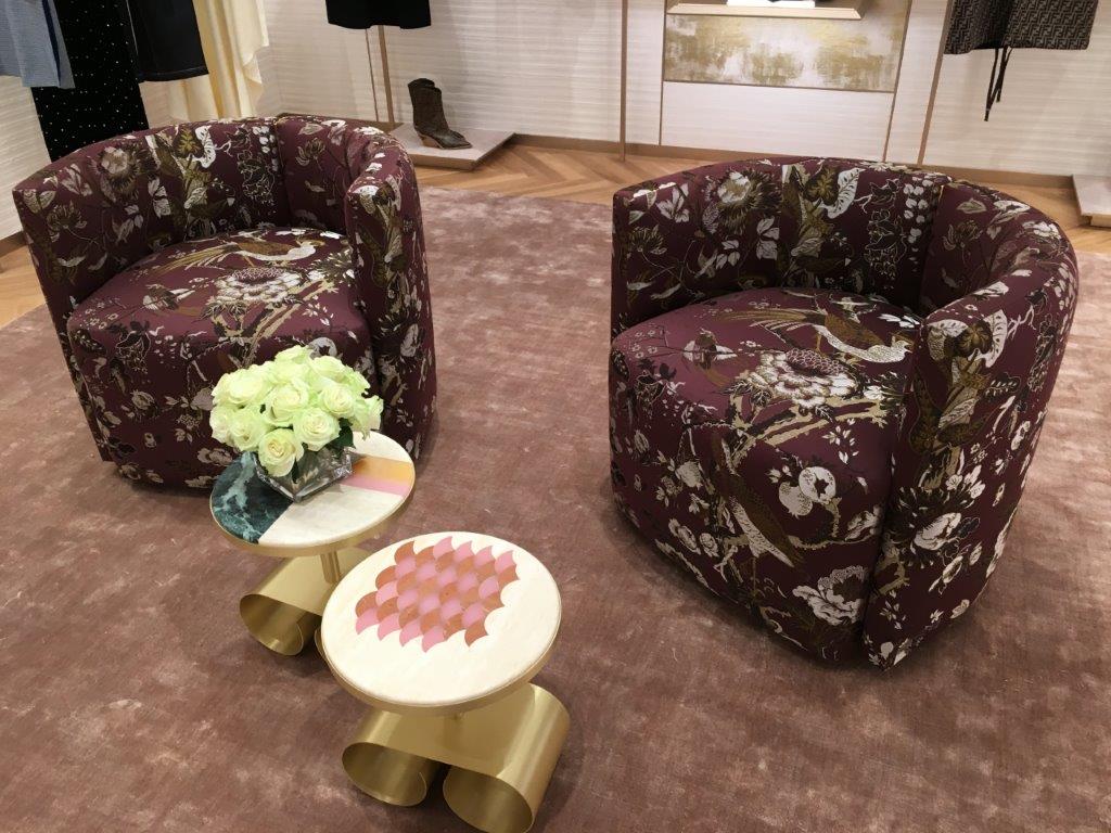 Tables shaped like earrings. Photo: Craig Patterson