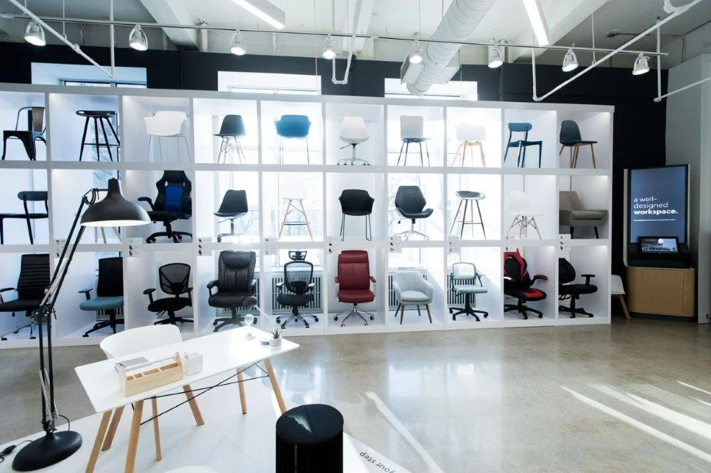 Chair/officf furniture display area at the front of the store. Photo: Staples Canada/ Sarjoun Faour