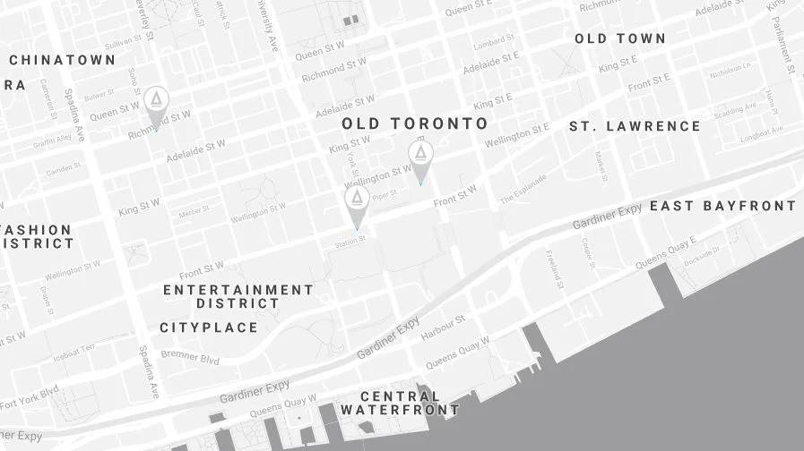 Toronto Locations. Photo/Map: LAUFT/Google Maps