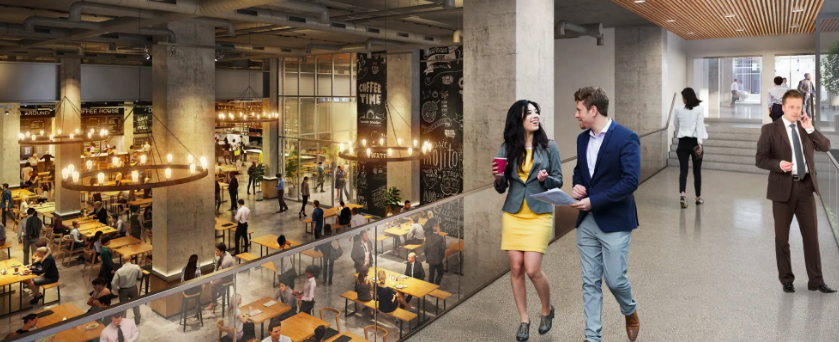 Future Food Hall. Rendering via QuadREal
