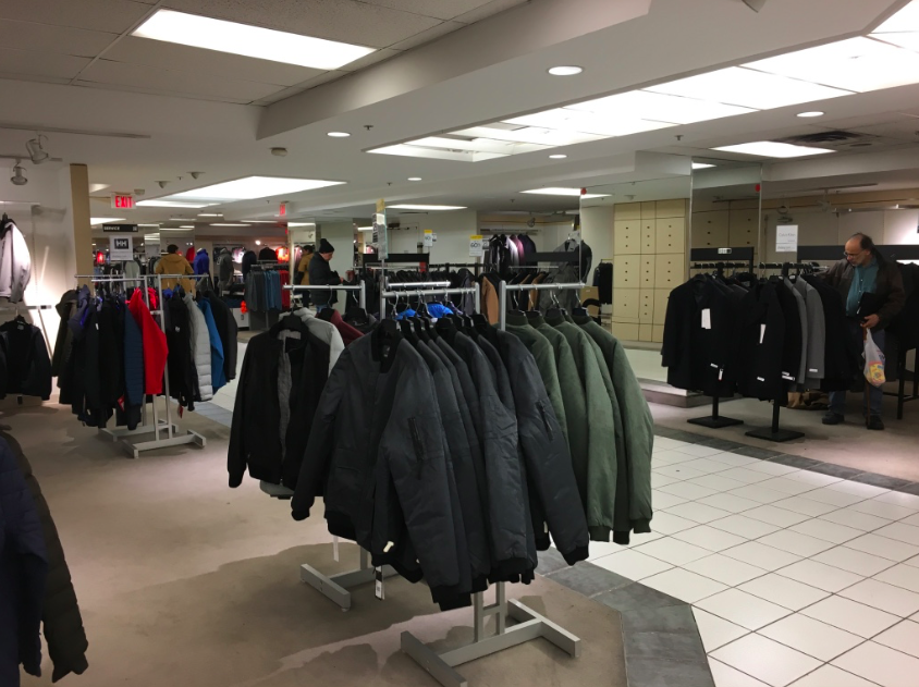  Basement level men’s department at Hudson’s Bay, 44 Bloor St. E. in Toronto. 