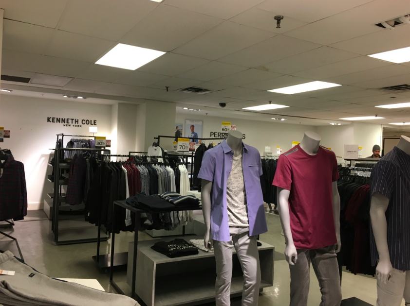 Ground floor men’s store: Pricier designer offerings have been removed from the store and replaced with brands typical to most HBC stores.